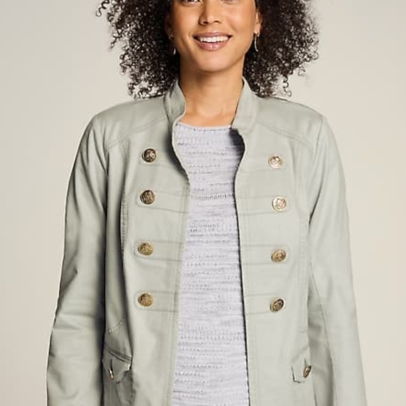 J. Jill Gray Utility Jacket with Gold Accents - Picture 5 of 9